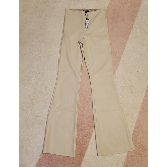 Steve Madden Citrine Faux Leather Bone Color Pants Size Medium *NWT - Picture 1 of 9